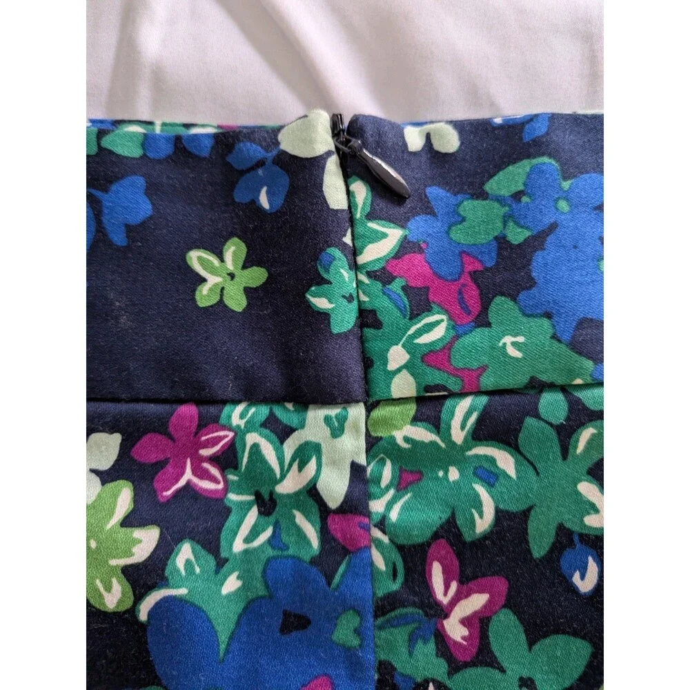 Charter Club Skirt Womens 18 Cottage Core Blue Green Bright Floral Pencil A-line